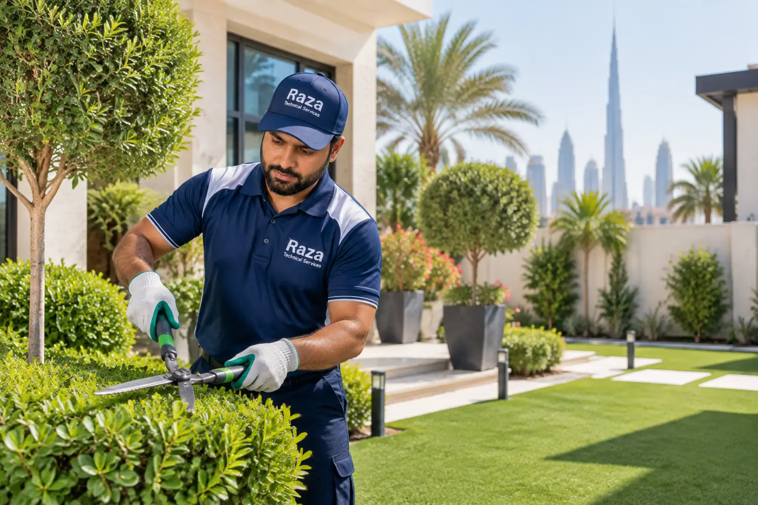 Dubai villa garden maintenance by Raza Technical Services