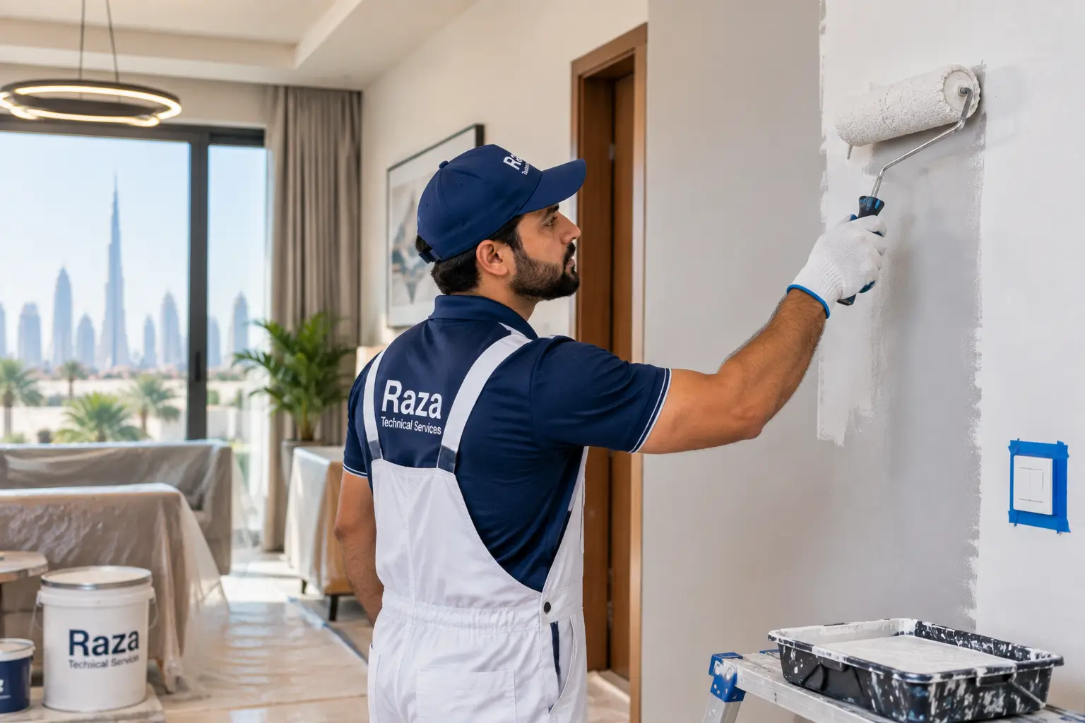 Interior wall painting service by Raza Technical Services