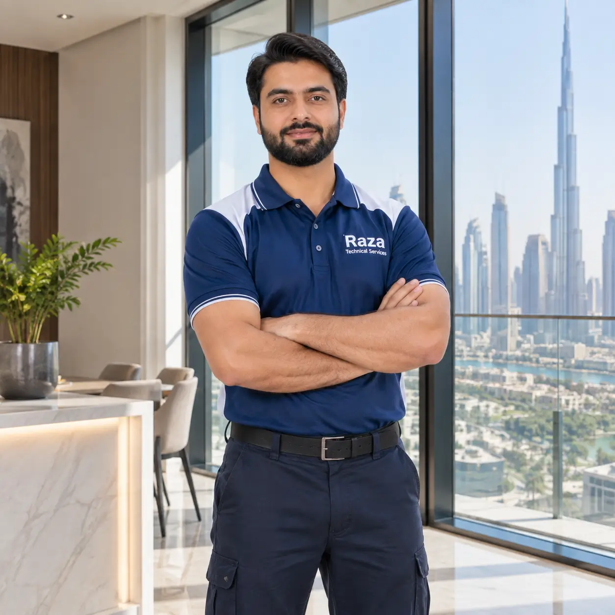 Raza Technical Services technician in a Dubai luxury interior